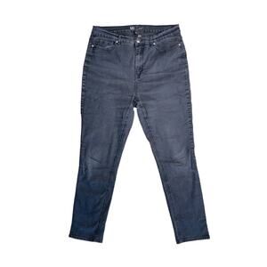 DG2 DIANE GILMAN Black Denim Skinny High Waist Jeans Women’s Size 14 Tall